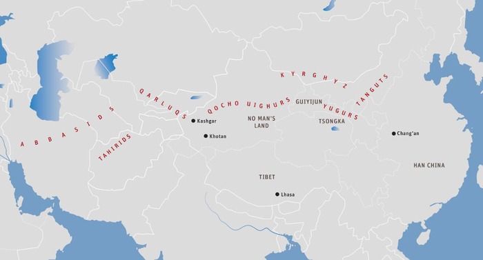 地圖二十一：9世紀中葉的中亞