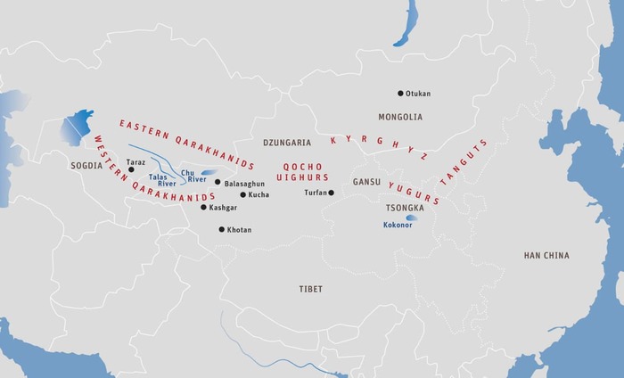 地圖二十二：850年前後的北部中亞